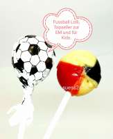 Fussball Lollipop mit Himbeer Geschmack, bereit zur EM und Kidsparty, 10 Stück