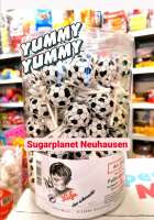 Fussball Lollipop mit Himbeer Aroma, 100 Stück