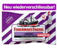 Fishermans Friend Cassis-Menthol ohne Zucker, Neu wiederverschliessbar, 24 Beutel / Stk. nur CHF 2.05