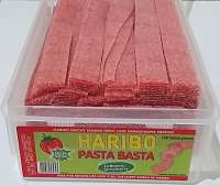 Haribo Pasta Basta, Erdbeerstreifen, Fruchtgummi sauer, 150 Stück, Ohne Gelatine
