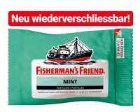 Fishermans Friend Mint Menthol, Pastillen, 24 Packungen, Neu wiederverschliessbar!