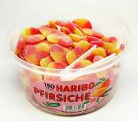 Haribo Pfirsiche, Fruchtgummi in der Frischebox, 150 Stck