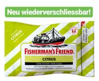 Fishermans Friend Citrus, ohne Zucker, Neu wiederverschliessbar, 24 Beutel