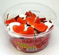 Haribo Liebesherzen, Liebes-Herzen, Schaumzucker-Fruchtgummi in der Frischebox, 150 Stück