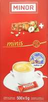 Minor Minis Schöggeli, Kaffeebeilage, Mini Schoggi, einzeln verpackt, 480 Stück